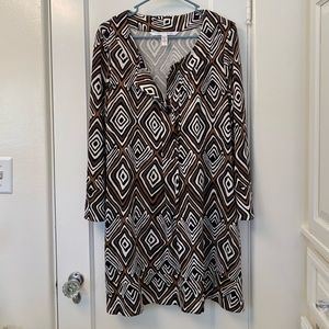 Diane Von Furstenberg Geometric Gaby Silk Dress